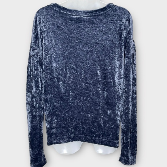 WE THE FREE gray crushed velvet sweatshirt size small cozy fall winter holiday - Picture 3 of 6